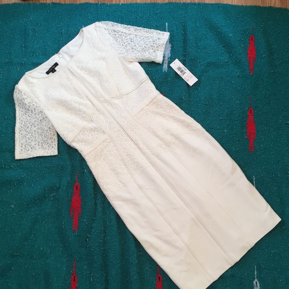 Brand new Ivy + blue white lace dress.